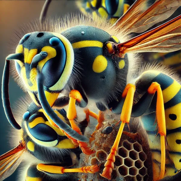 guêpes vu de près
